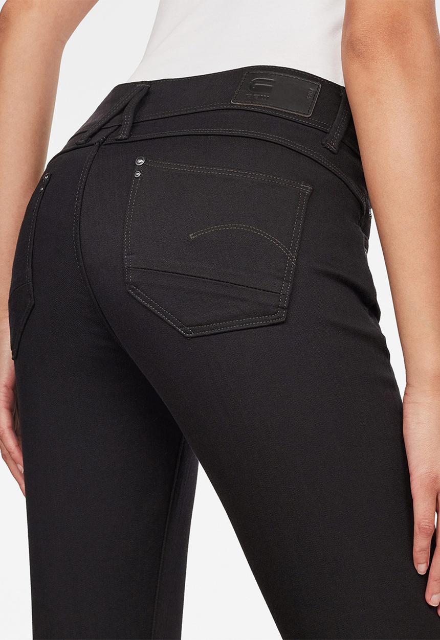 G-STAR - Lynn zip mid skinny ankle jean - black