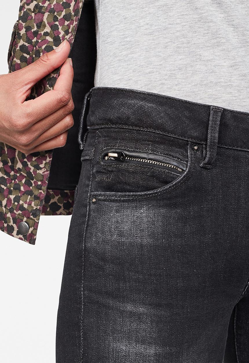 G-STAR - 3301 studs mid skinny - black