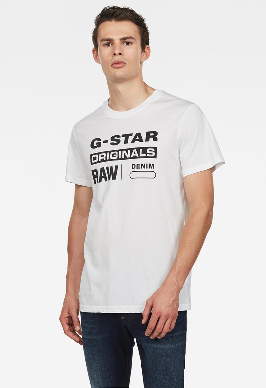 G-STAR - Graphic 8 short sleeve tee - white