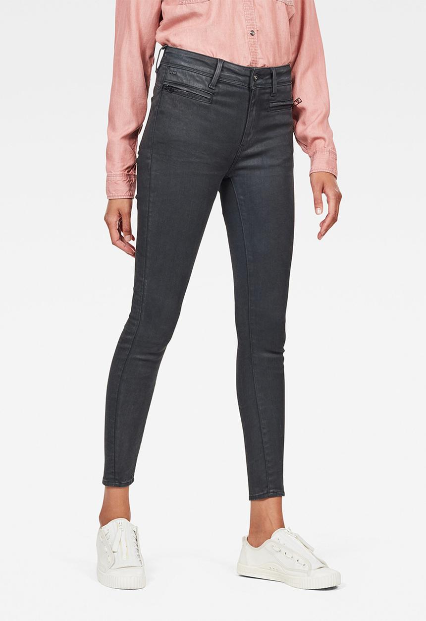 G-STAR - Ashtix zip high super skinny ankle jeans - charcoal