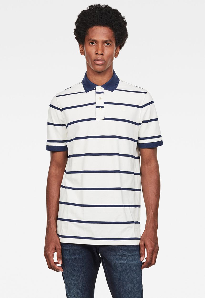 G-STAR - Fascia short sleeve polo - navy & white
