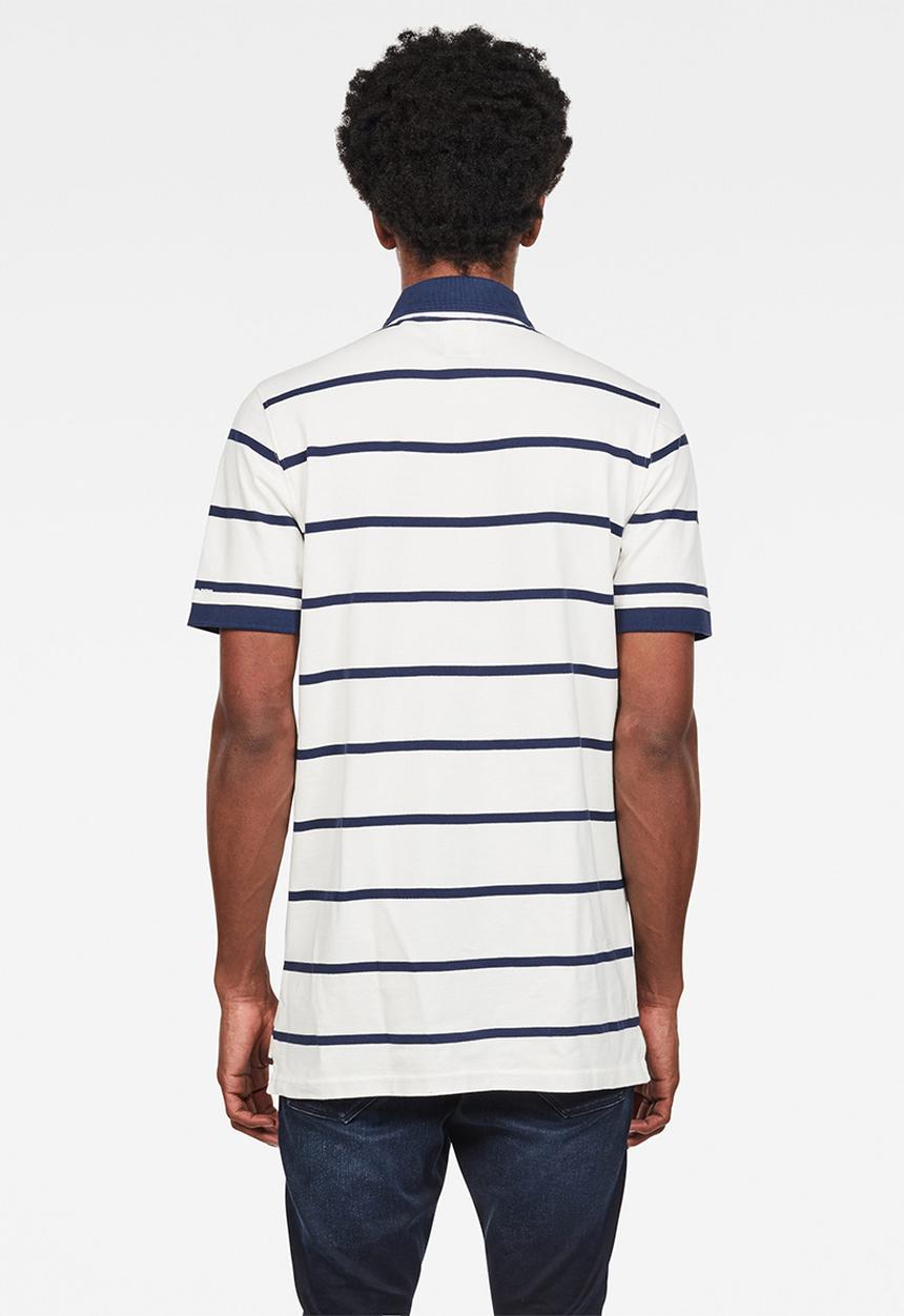 G-STAR - Fascia short sleeve polo - navy & white