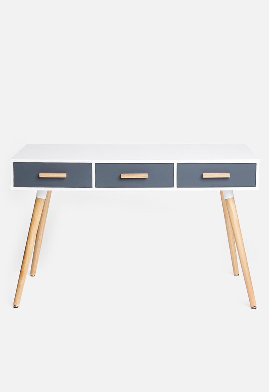Sixth Floor - Alva desk - grey & white