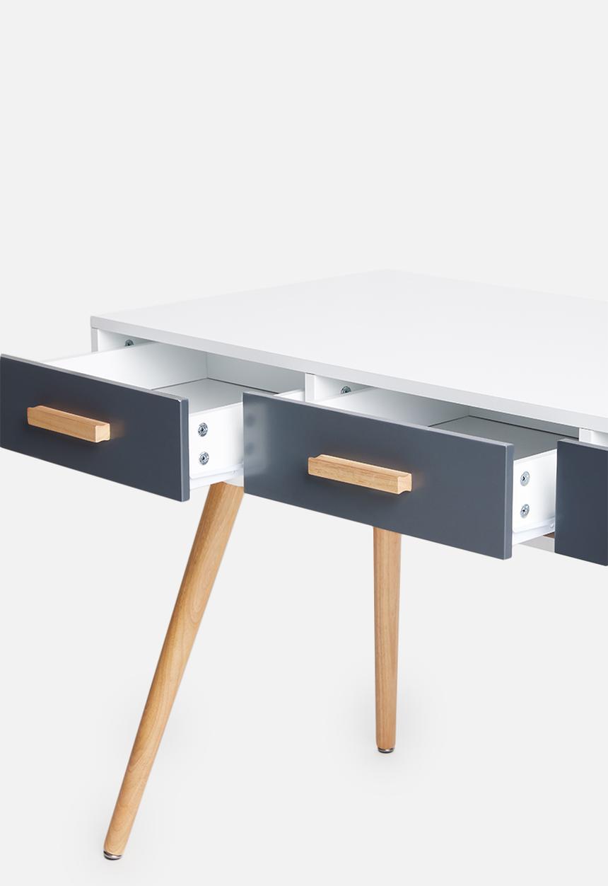 Sixth Floor - Alva desk - grey & white