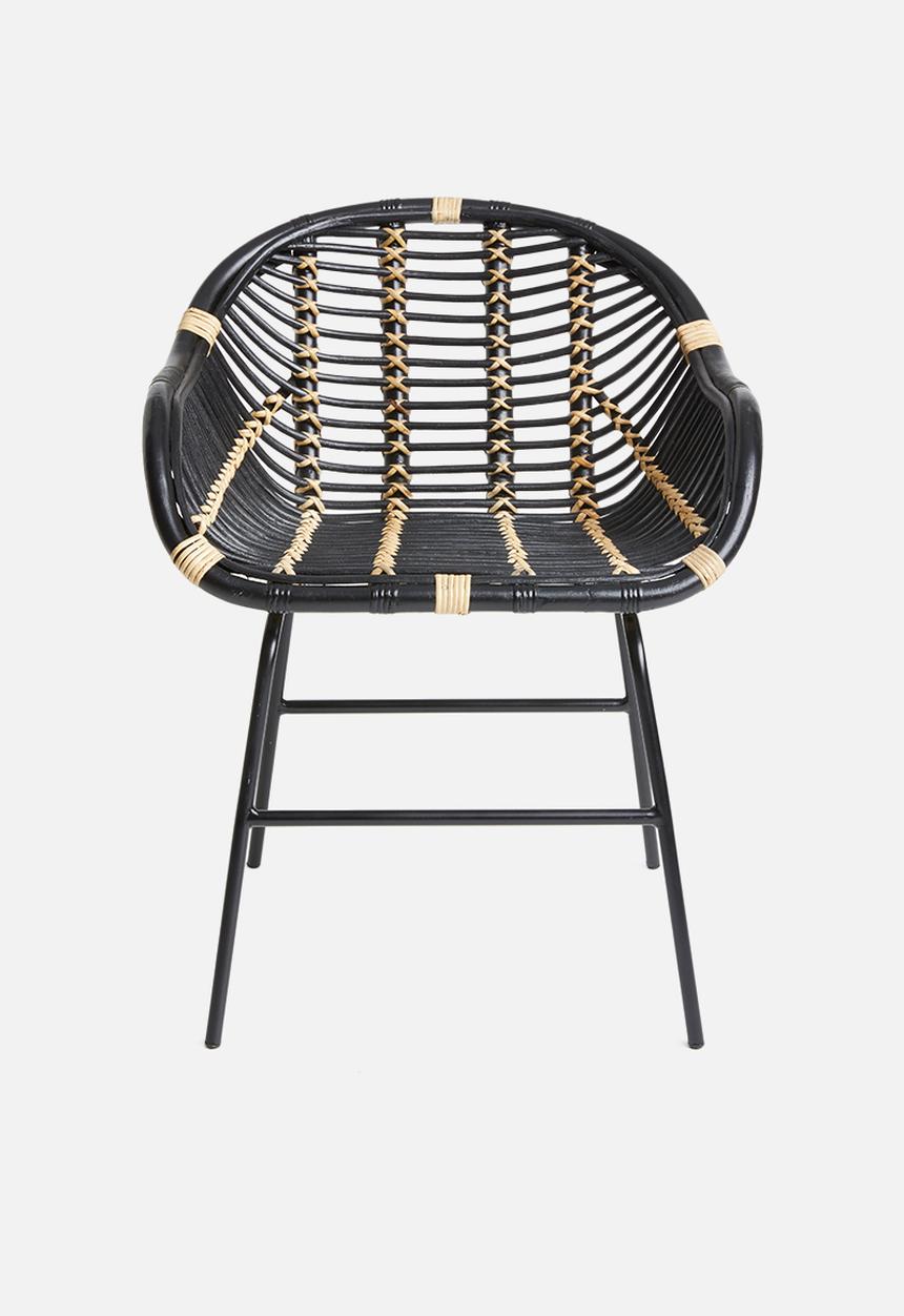 Sixth Floor - Rattan armchair - black