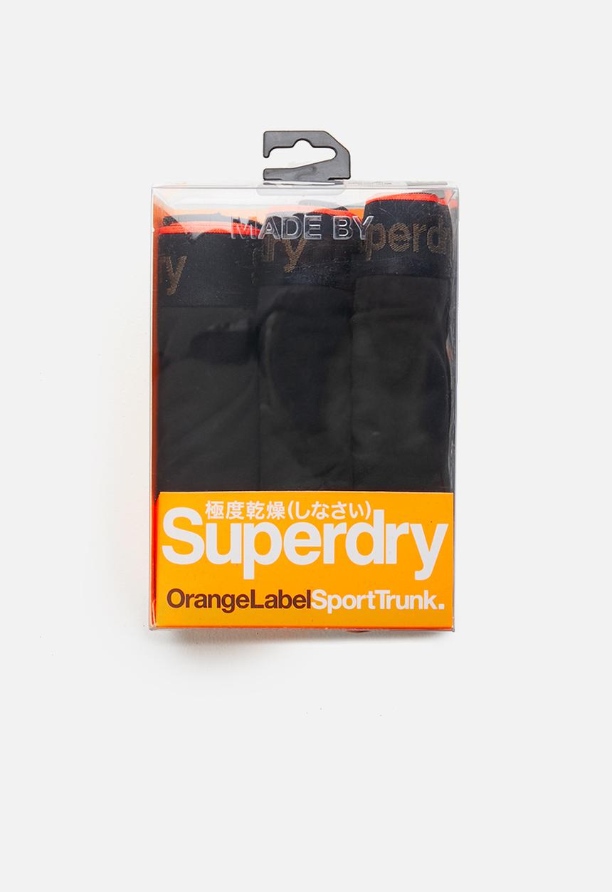 Superdry. - Orange label sport 3 pack trunks - black