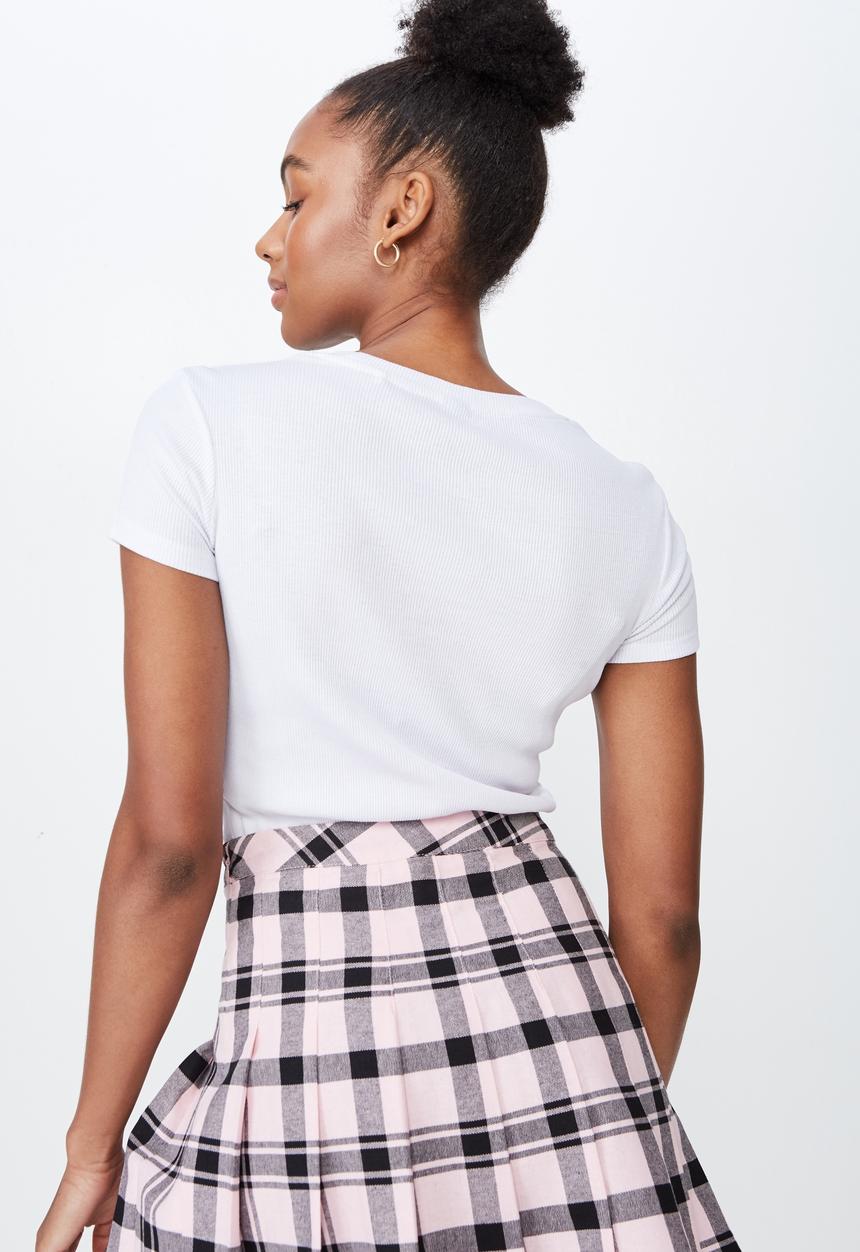 Factorie - Short sleeve rib T-shirt - white