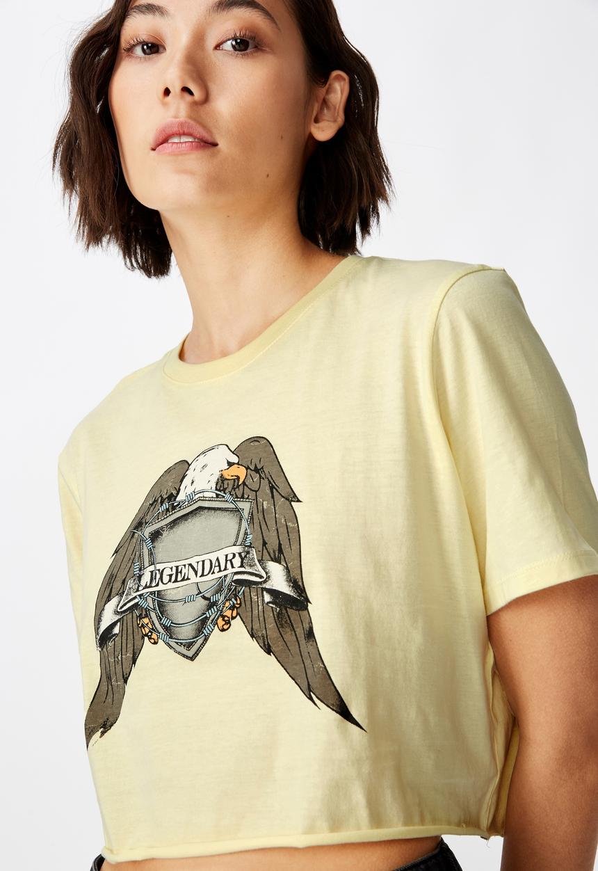 Factorie - Short sleeve raw edge - yellow 