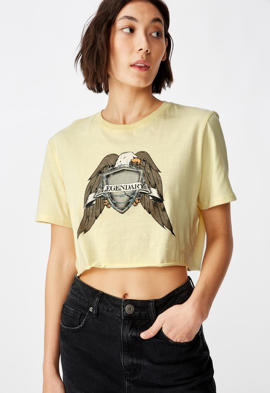 Factorie - Short sleeve raw edge - yellow 