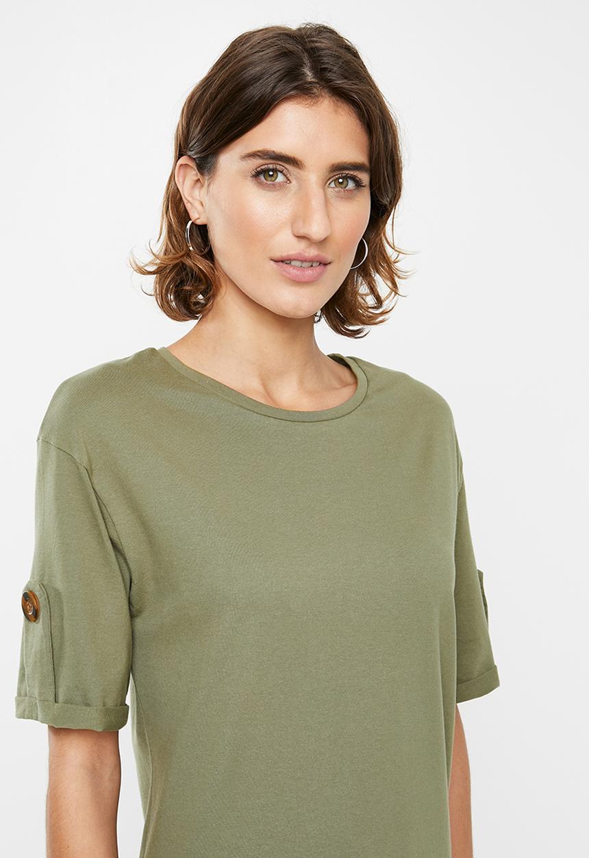edit - Rolled sleeve tee - khaki