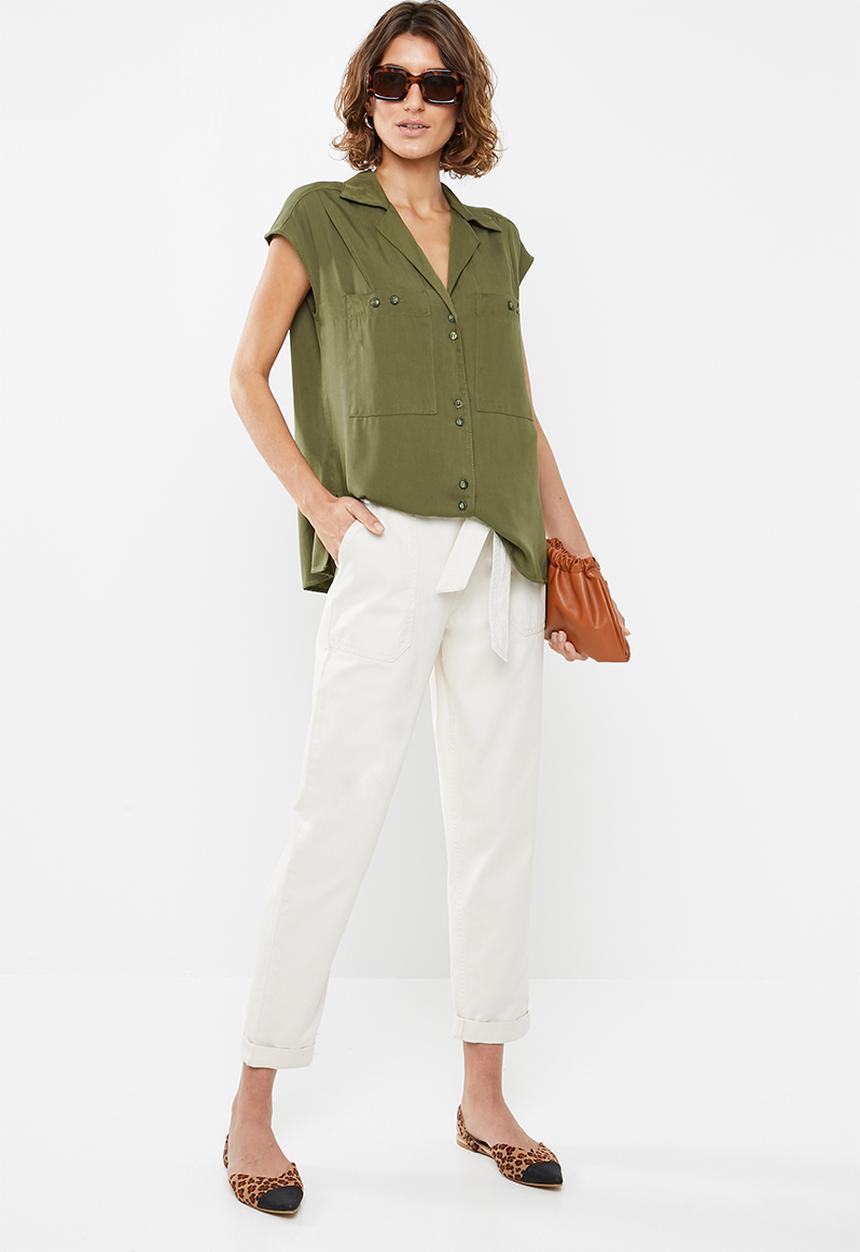 edit - Longer length utility shirt - khaki