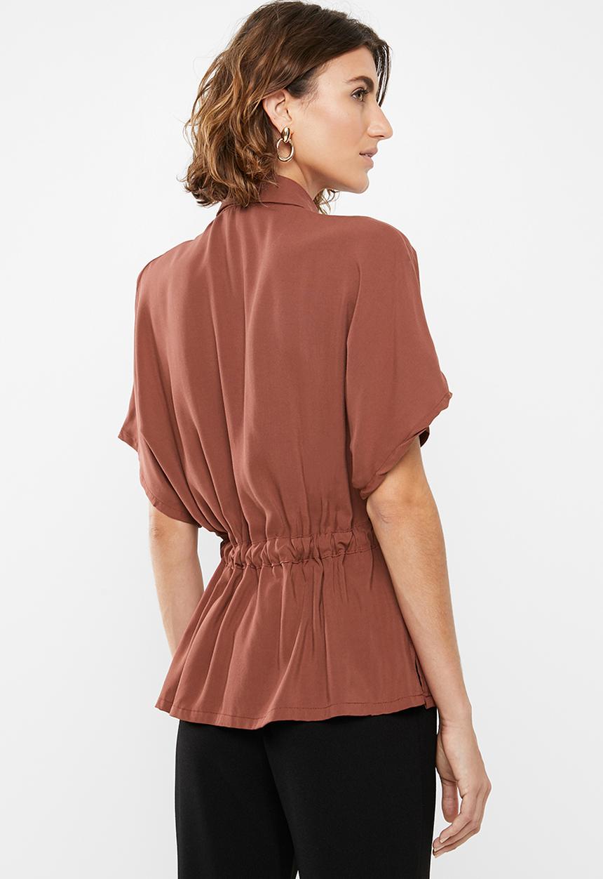 edit - Short sleeve button through - rust