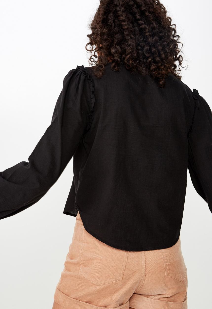Cotton On - Casey blouson sleeve blouse - black