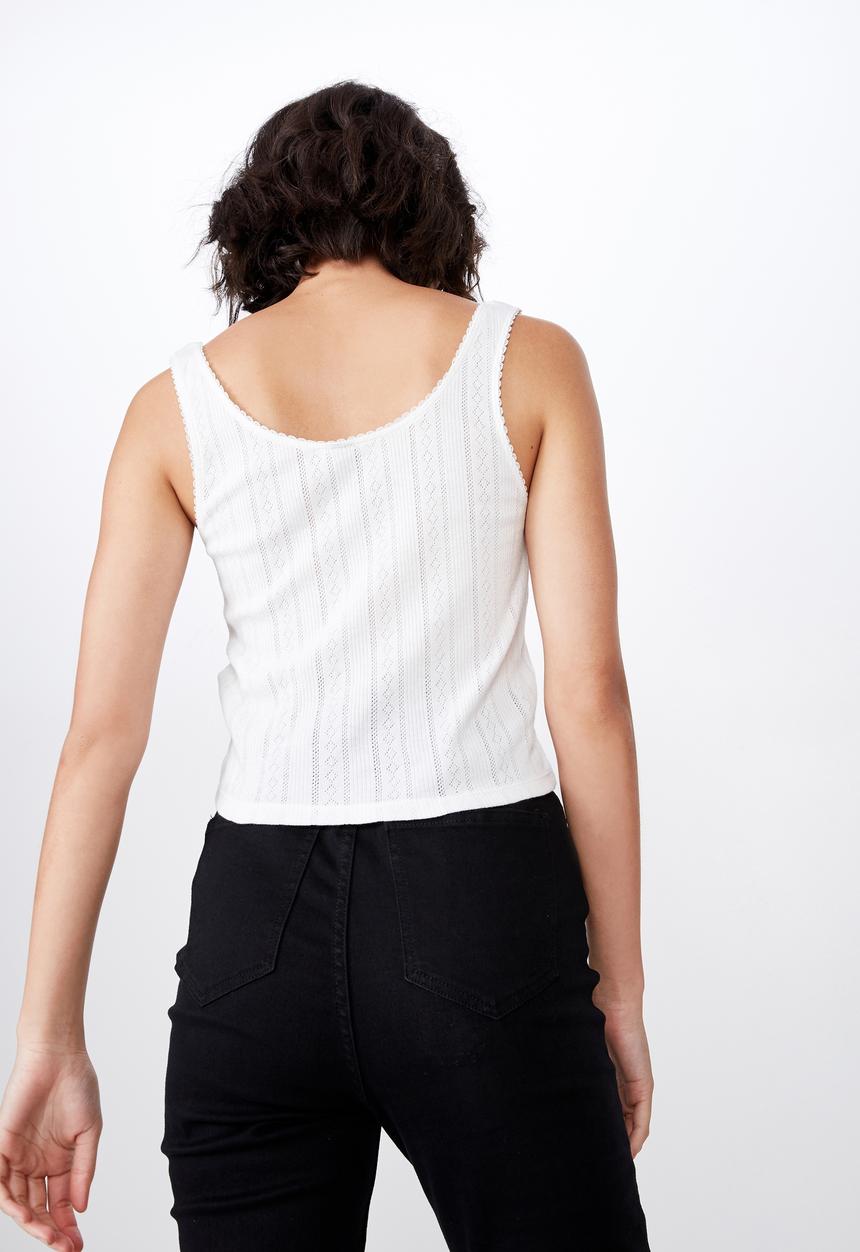Factorie - Pointelle tank top - white