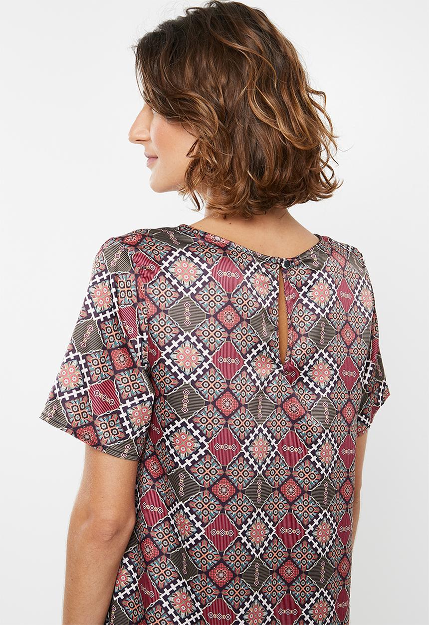edit - Sleeved shift dress - multi