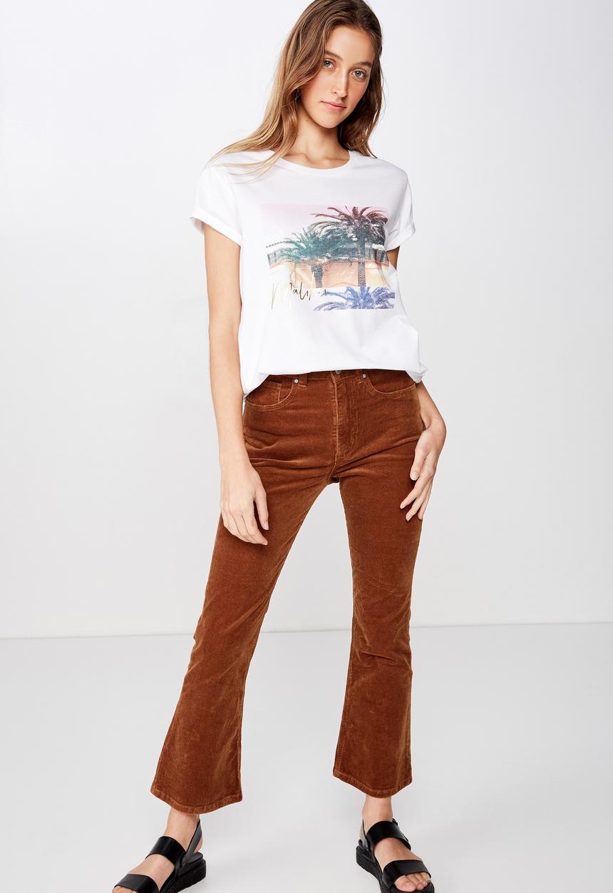 Cotton On - Classic photo short sleeve tee malibu palm - white