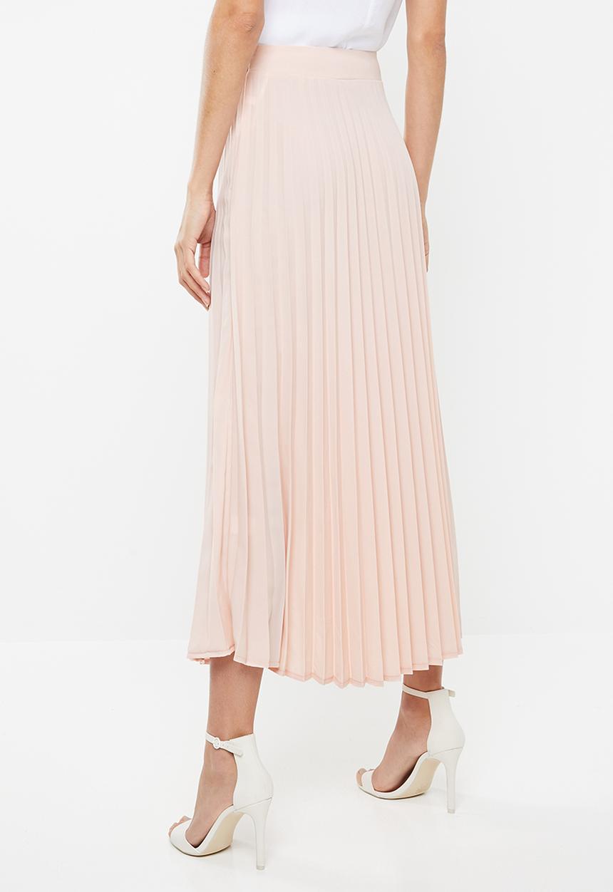 edit - Pleated maxi skirt - pink