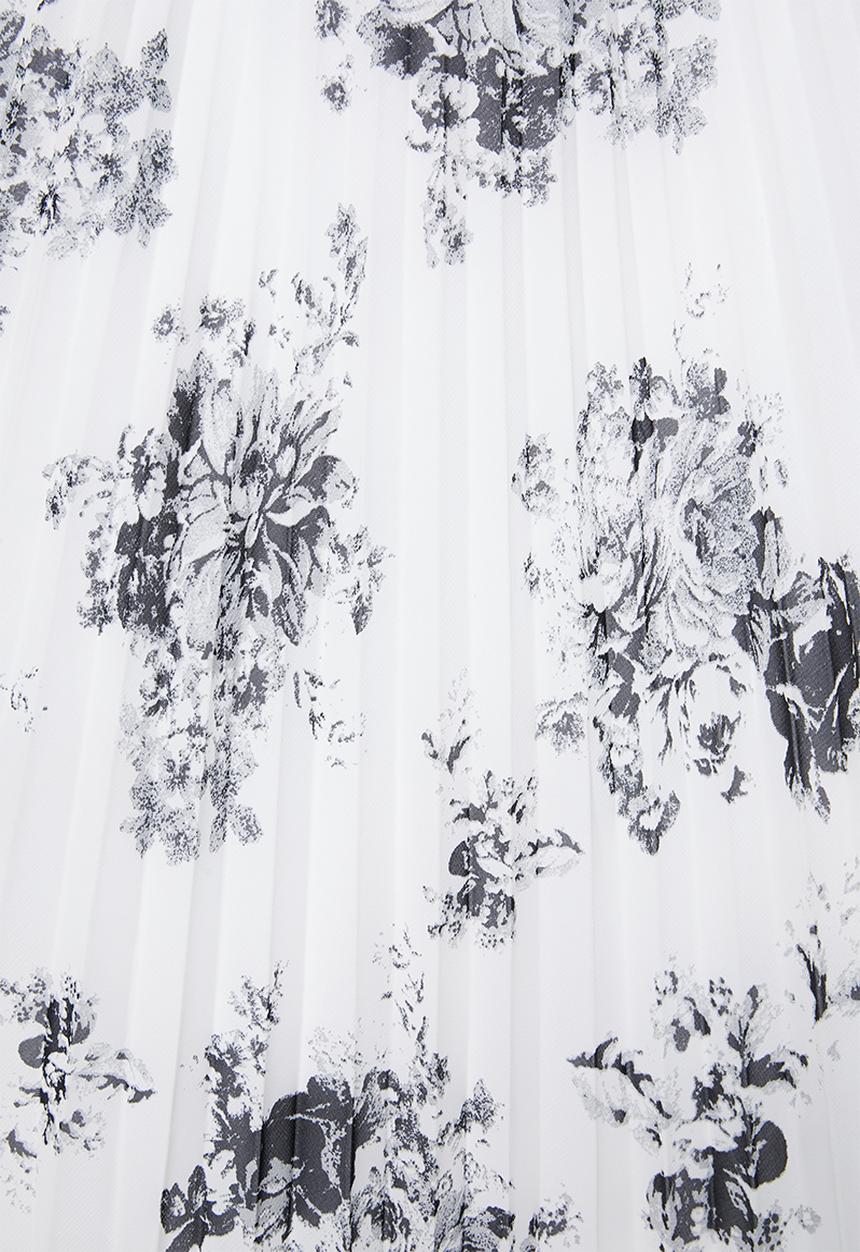 edit - Pleated maxi skirt - black & white