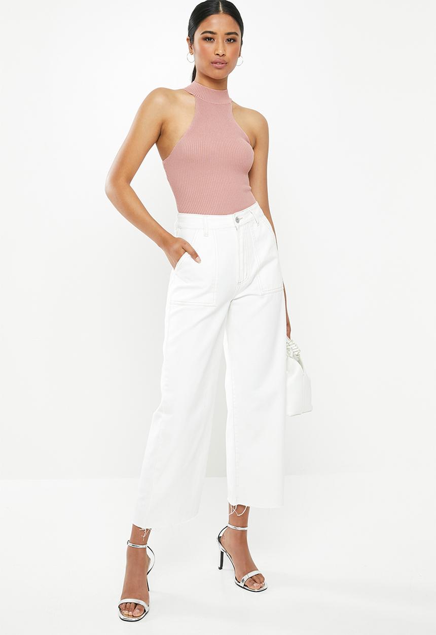 Missguided - Racer neck bodysuit - pink