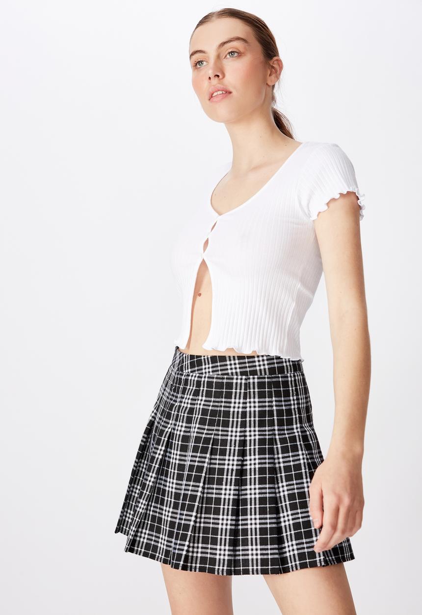 Factorie - Pleated skirt - black & white 