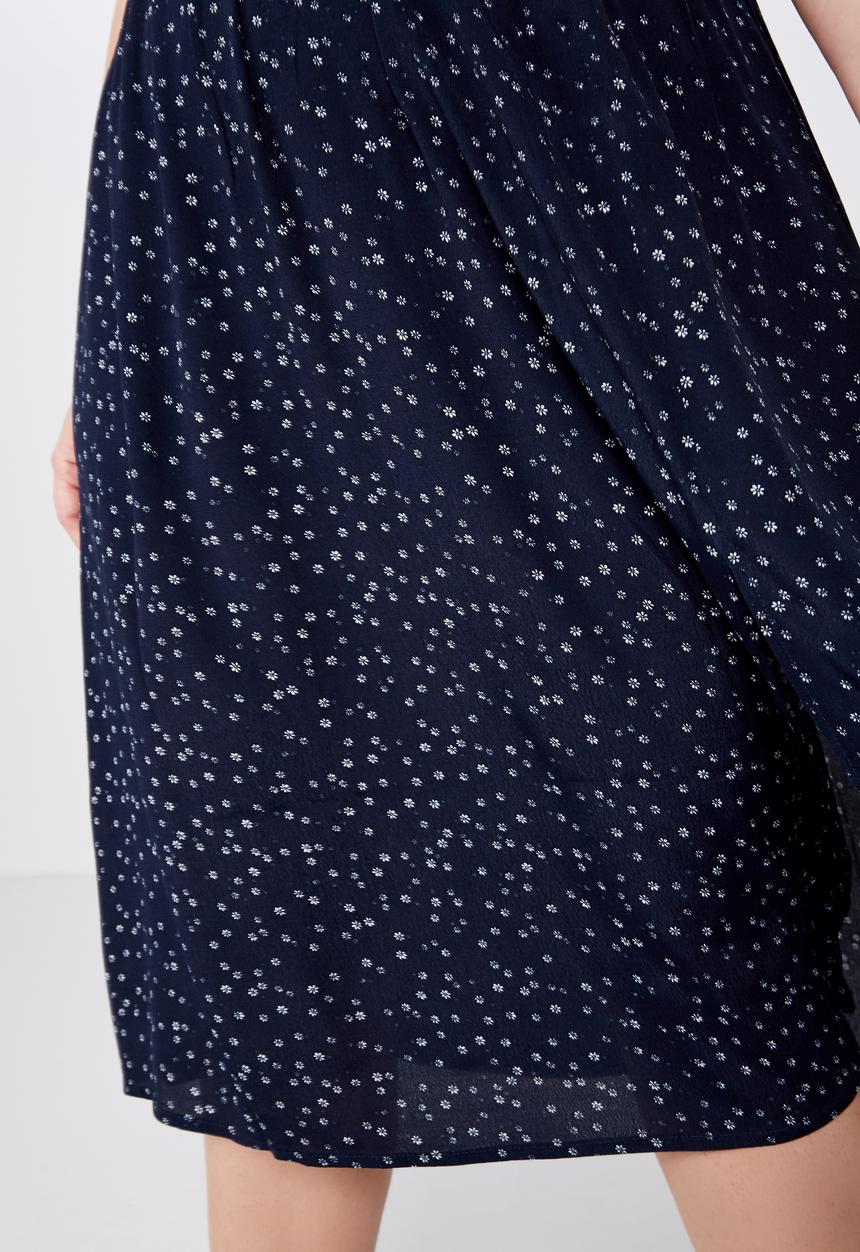 Cotton On - Curve ella midi skirt - navy & white 