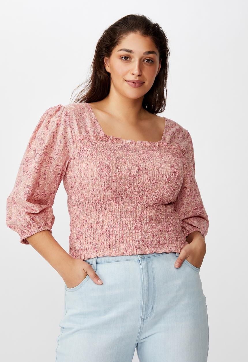 Cotton On - Curve puff sleeve - pink