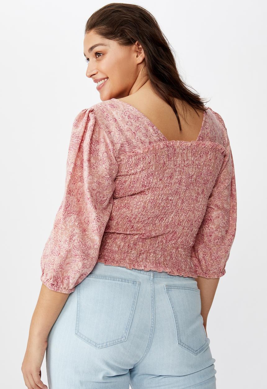 Cotton On - Curve puff sleeve - pink