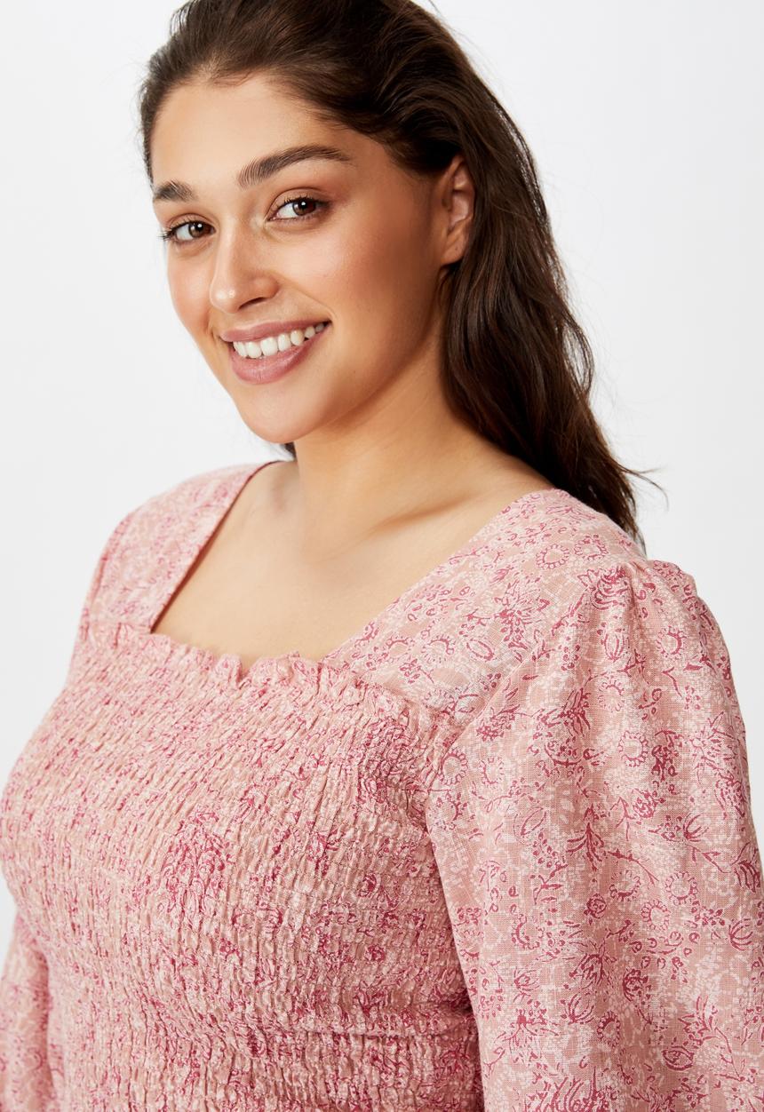 Cotton On - Curve puff sleeve - pink