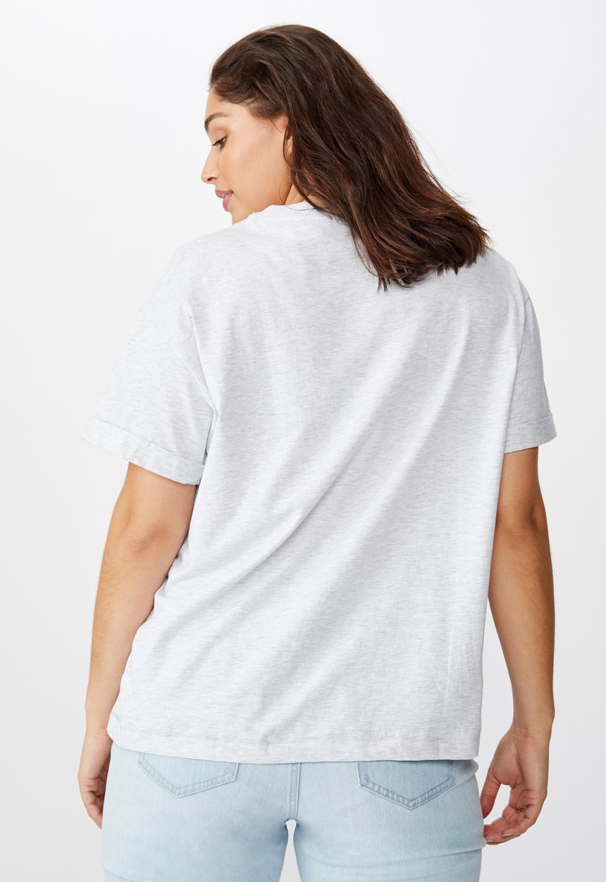 Cotton On - Curve relaxed boyfriend tee - grey 