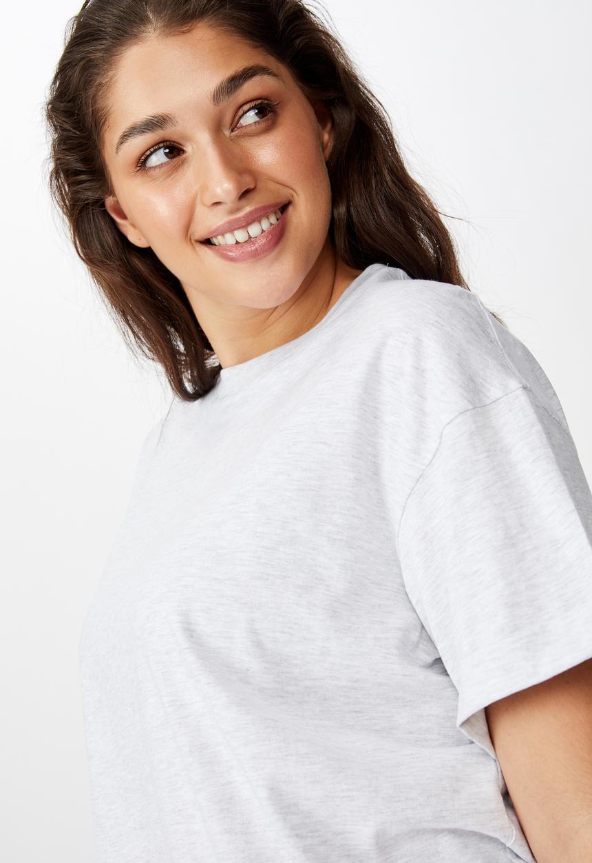 Cotton On - Curve relaxed boyfriend tee - grey 