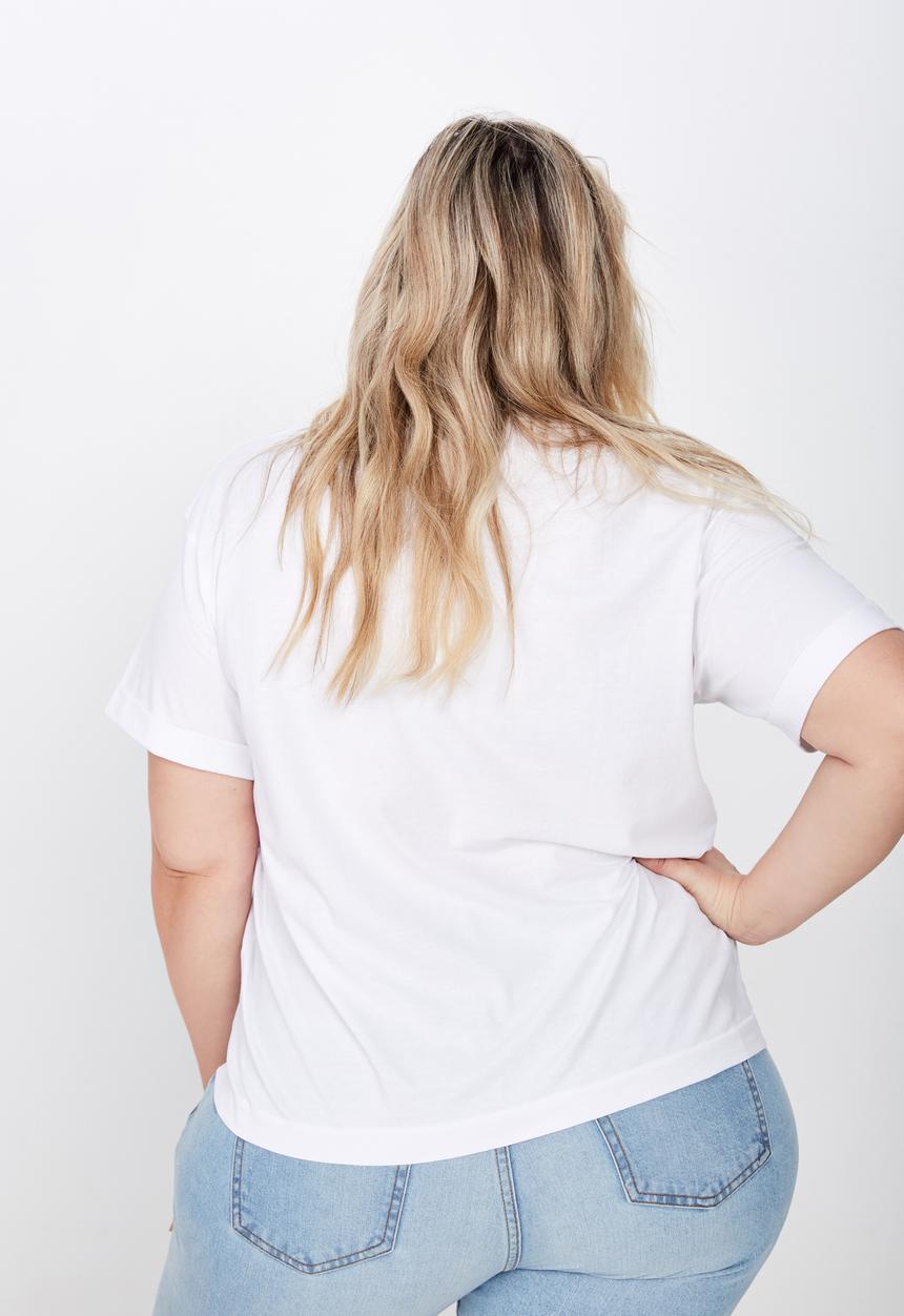Cotton On - Curve relaxed boyfriend tee - white