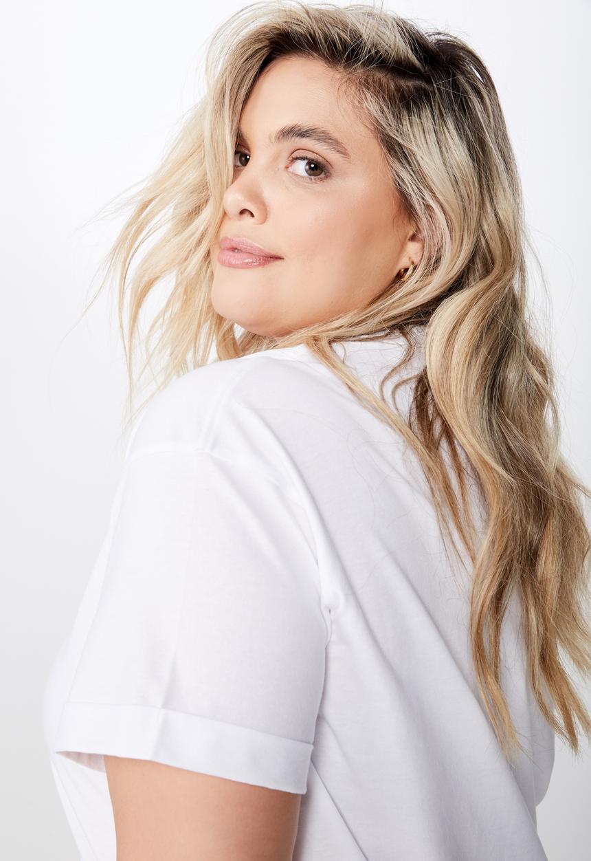 Cotton On - Curve relaxed boyfriend tee - white