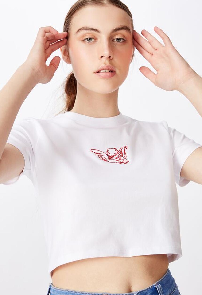 Factorie - Fitted graphic T-shirt - white