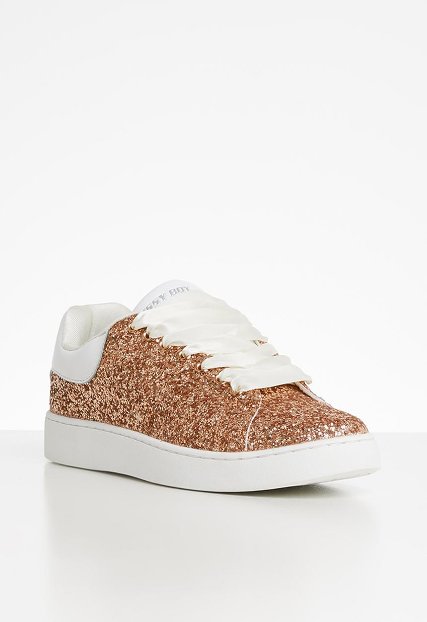 SISSY BOY - Glitter flatform sneaker - gold