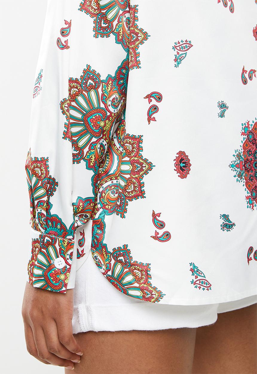 Missguided - Satin scarf prith shirt - multi 