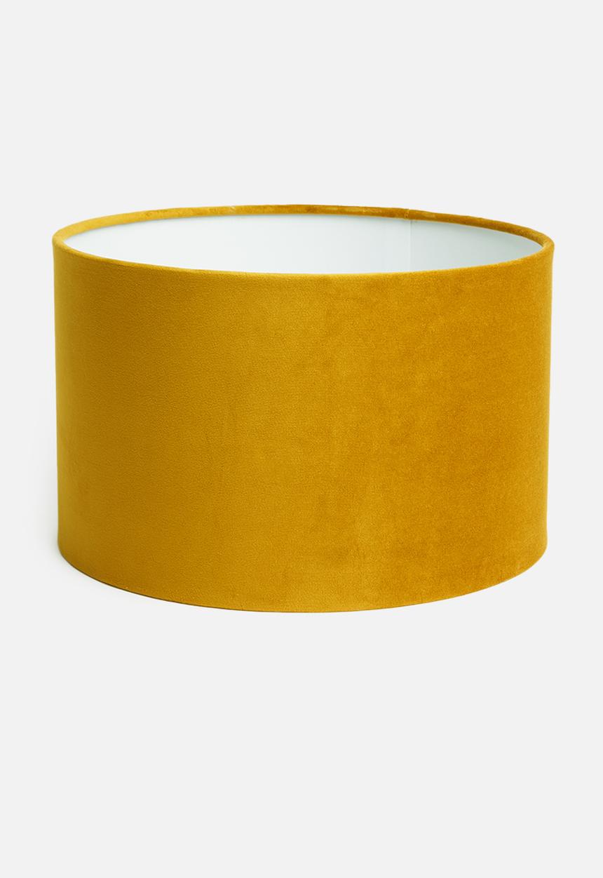 Sixth Floor - Velvet barrel lampshade - mustard