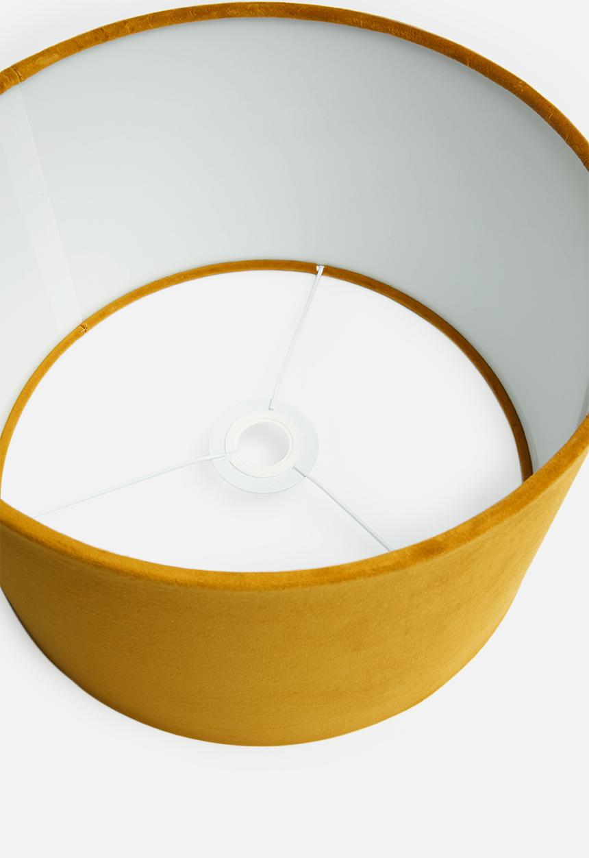 Sixth Floor - Velvet barrel lampshade - mustard