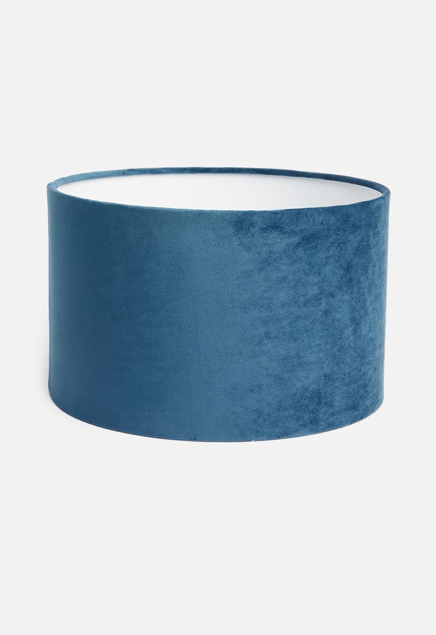 Sixth Floor - Velvet barrel lampshade - blue