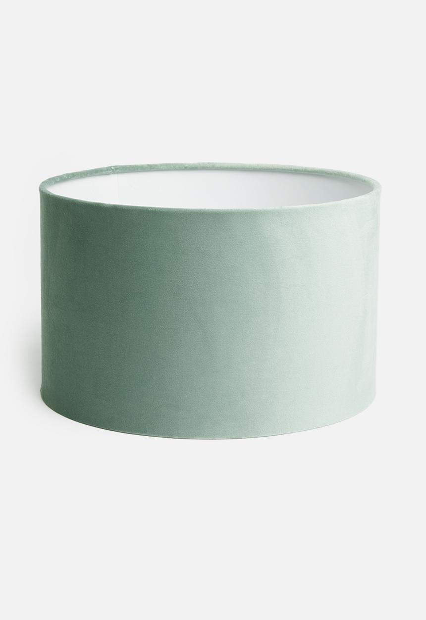 Sixth Floor - Velvet barrel lampshade - sea foam