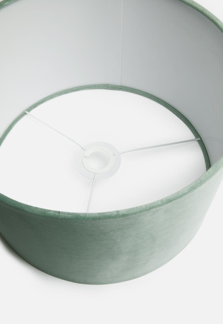 Sixth Floor - Velvet barrel lampshade - sea foam