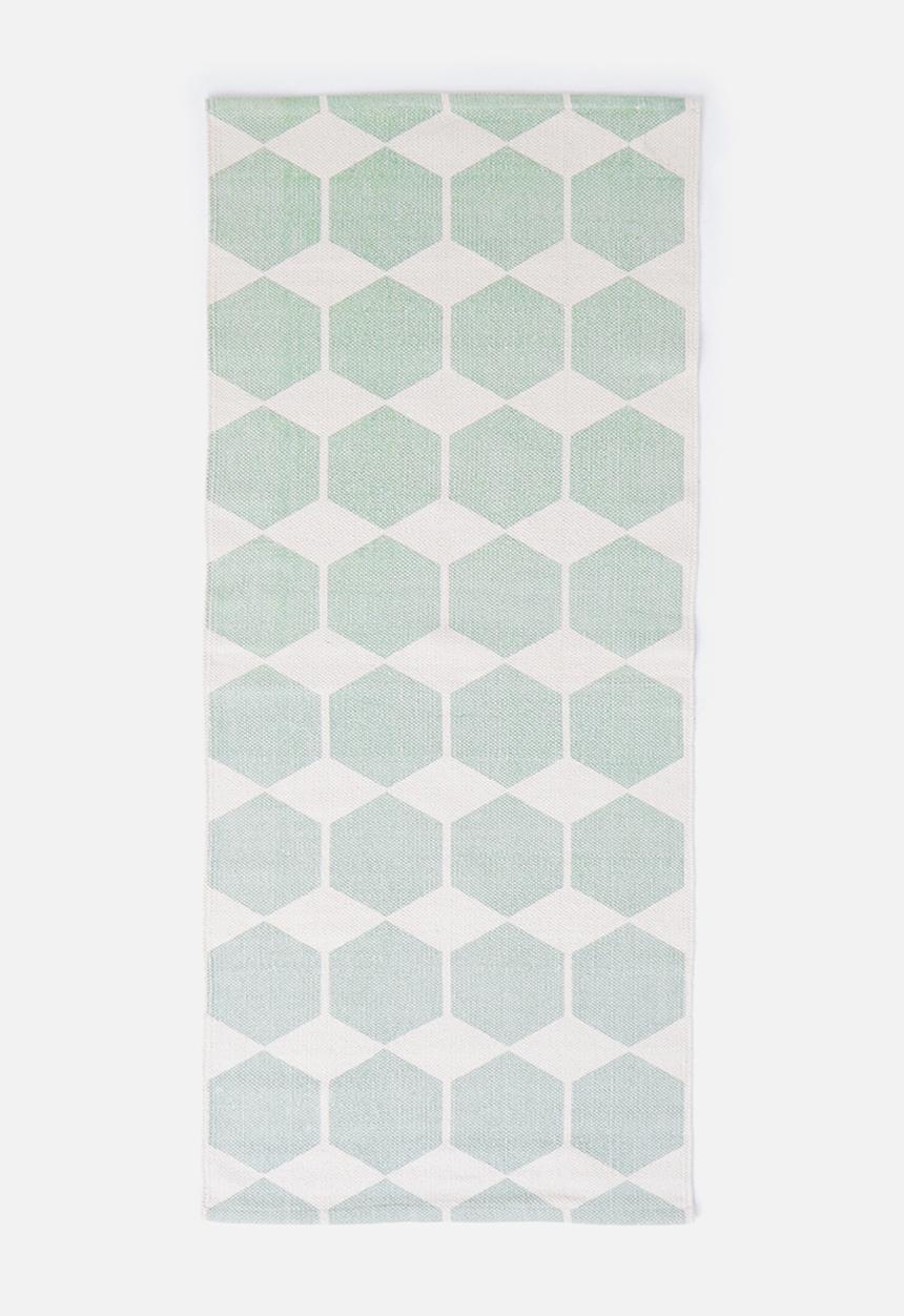 Sixth Floor - Hexagon printed runner - seafoam green