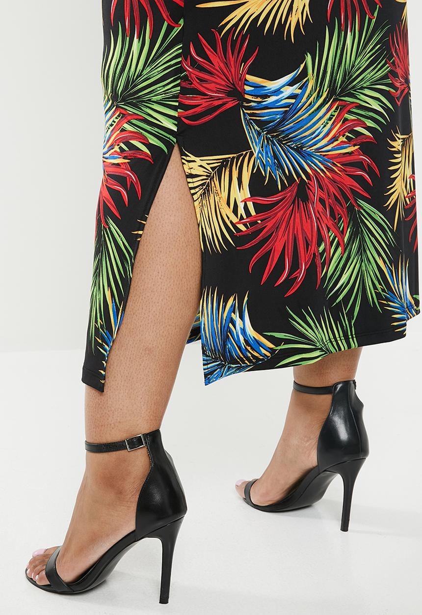 edit Plus - Cowl front classic dress - multi