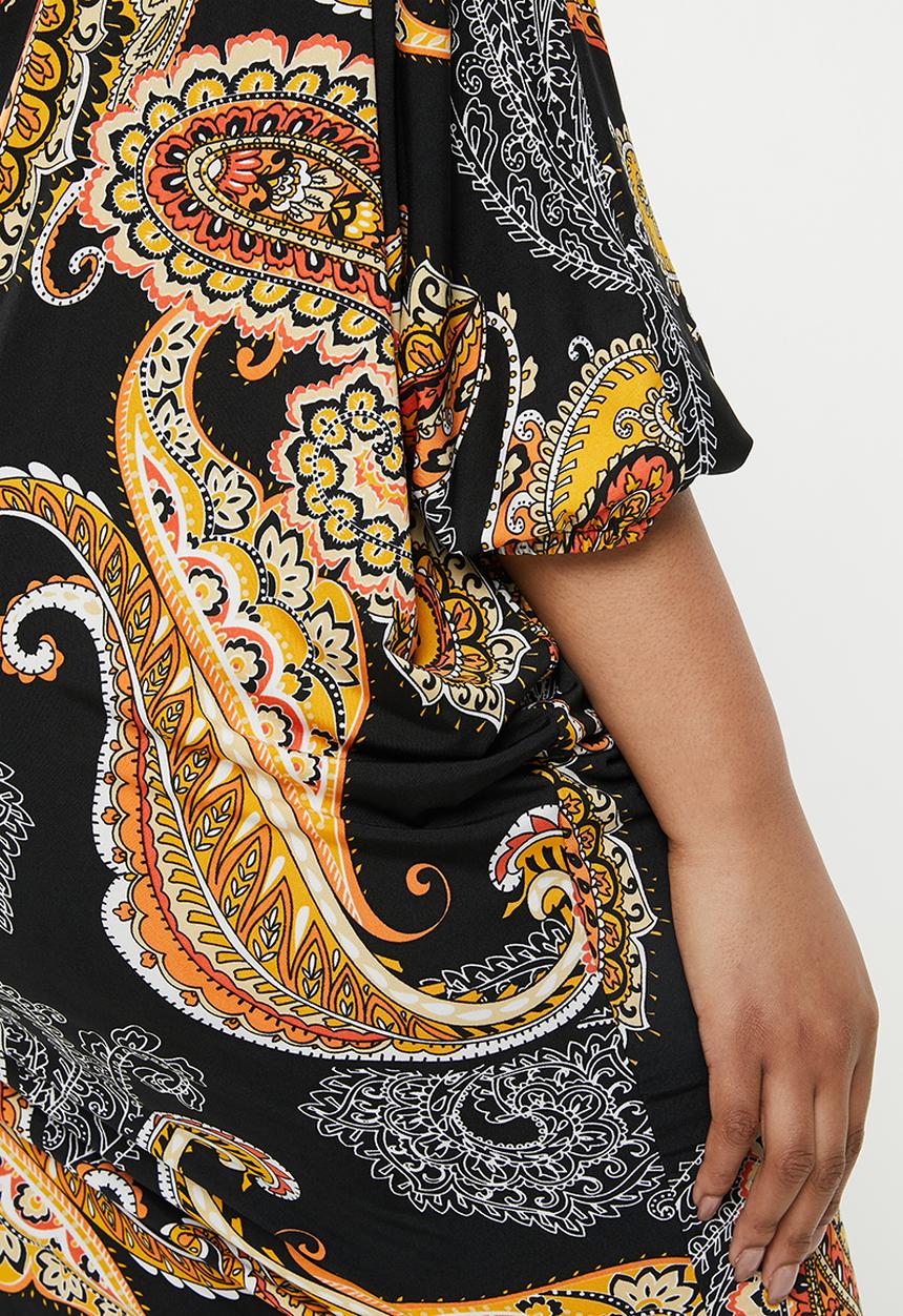 edit Plus - One shoulder asymmetrical dress - multi