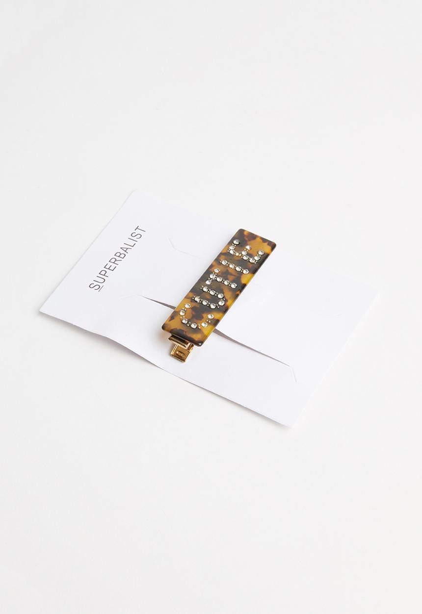 Superbalist - Slogan hair slide - brown