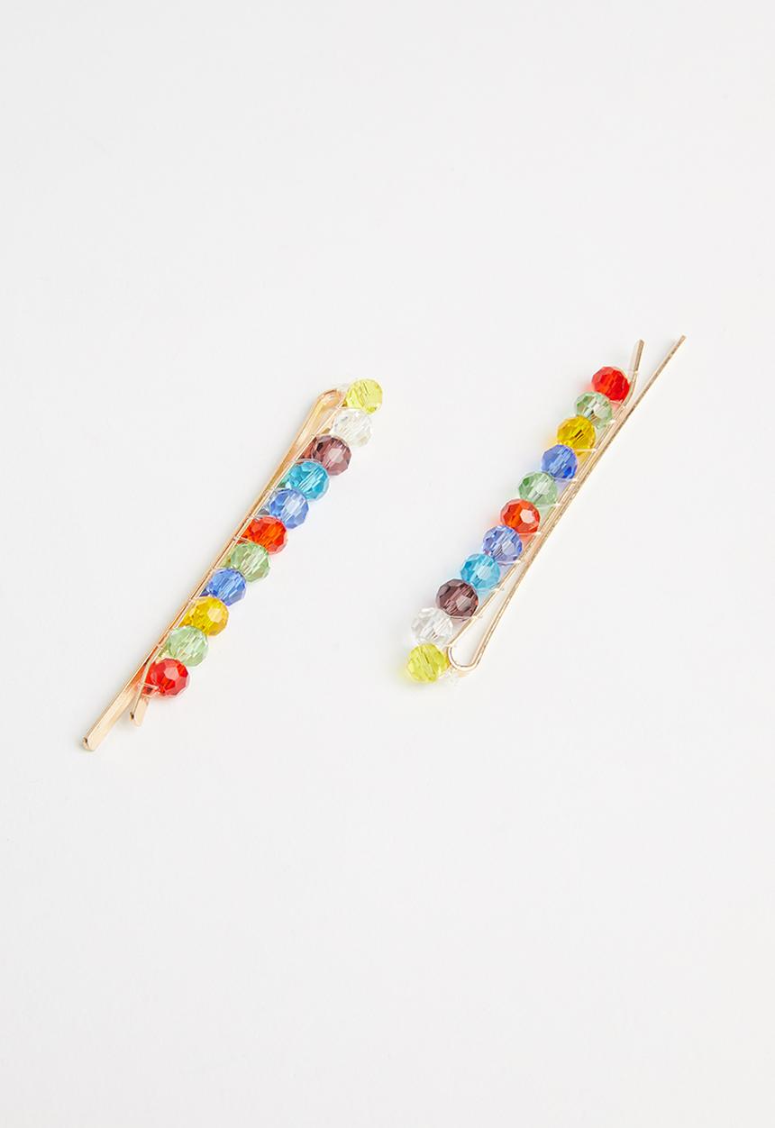 Superbalist - Multi stone hair clip set - multi