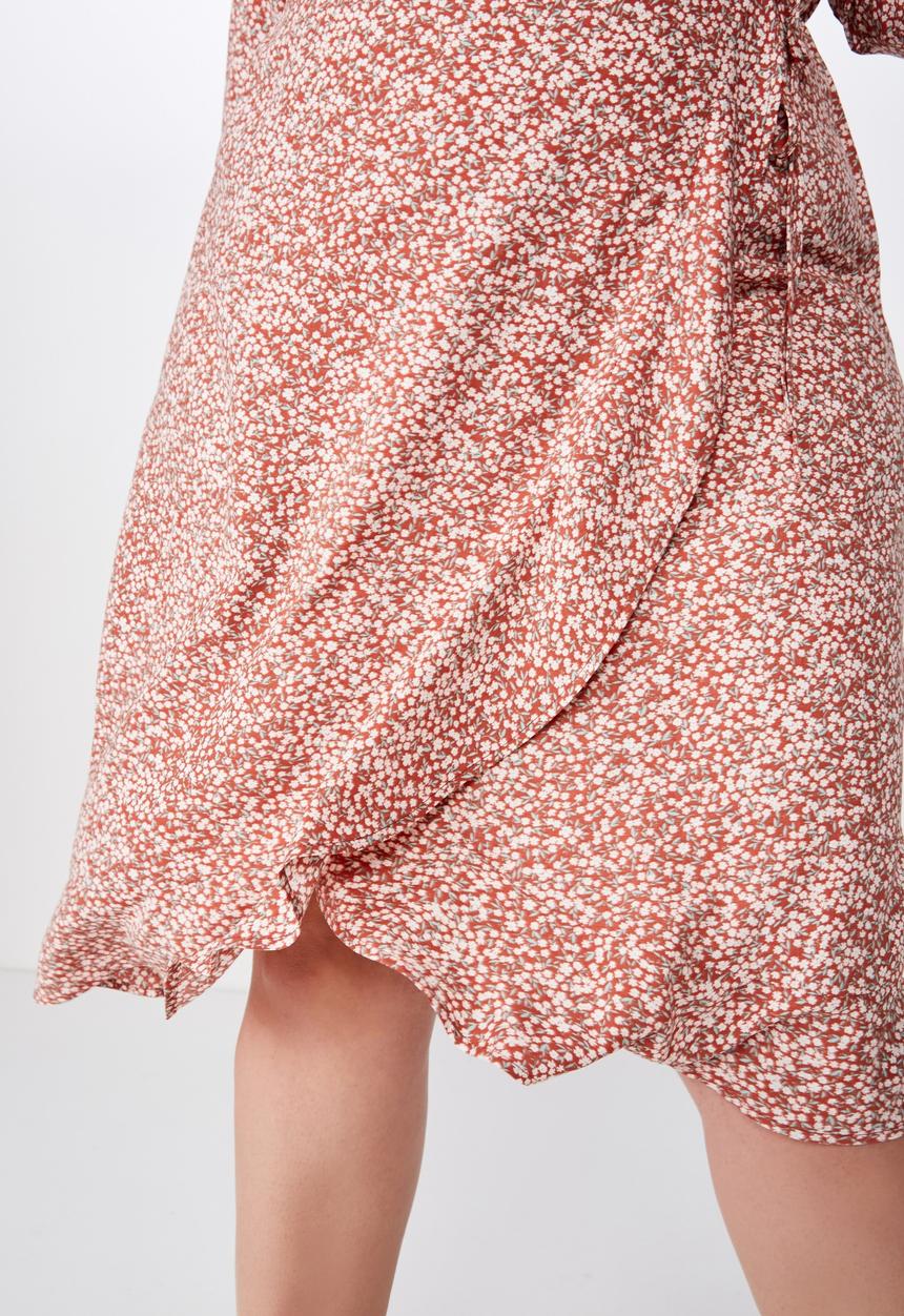Cotton On - Curve woven willow wrap - rust & white 