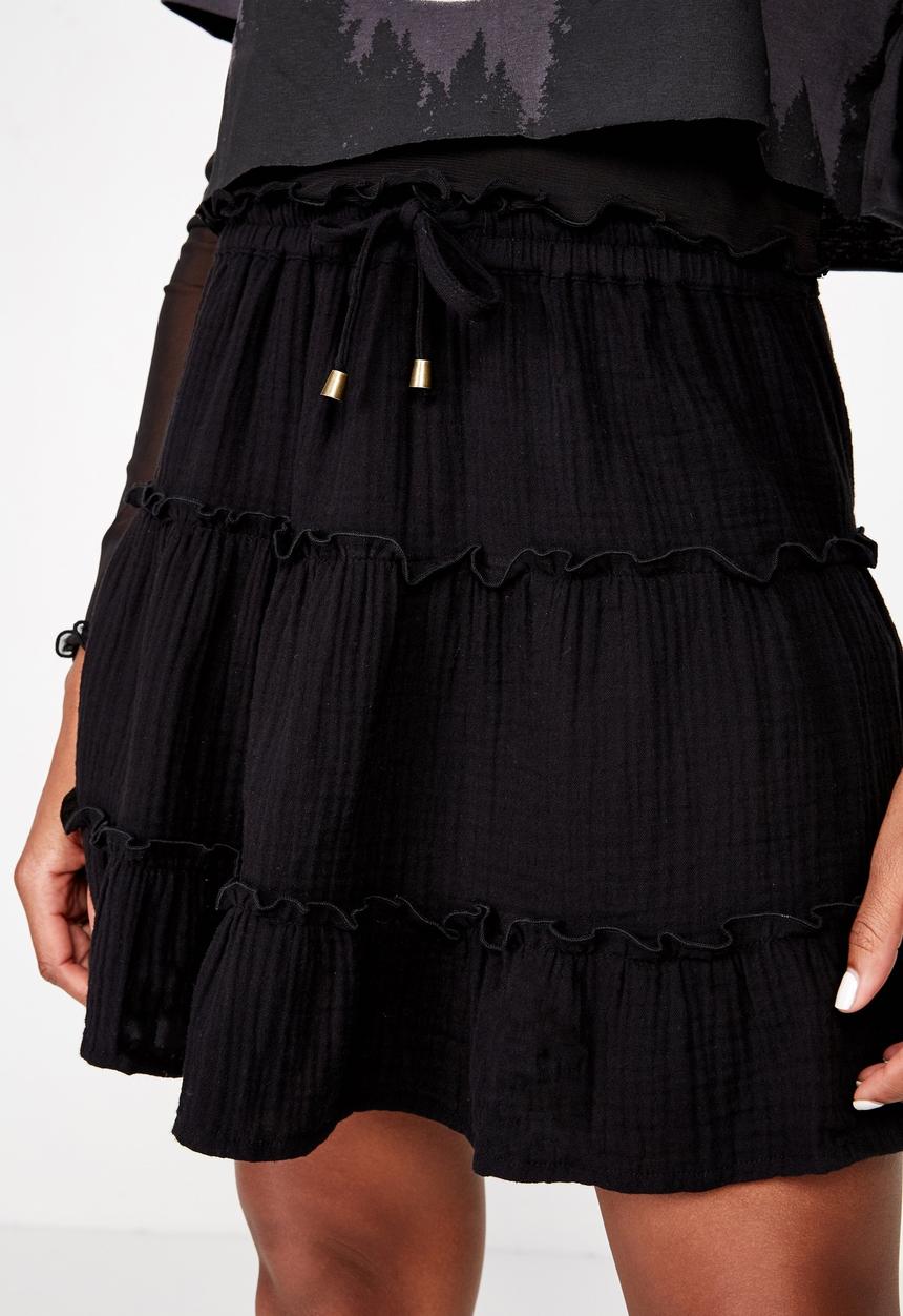Factorie - Tiered skirt - black