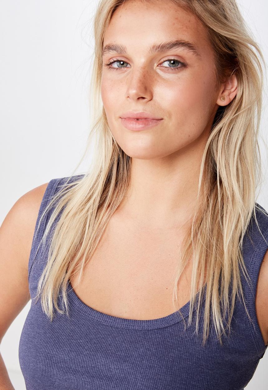 Cotton On - The sister crop tank top - blue 