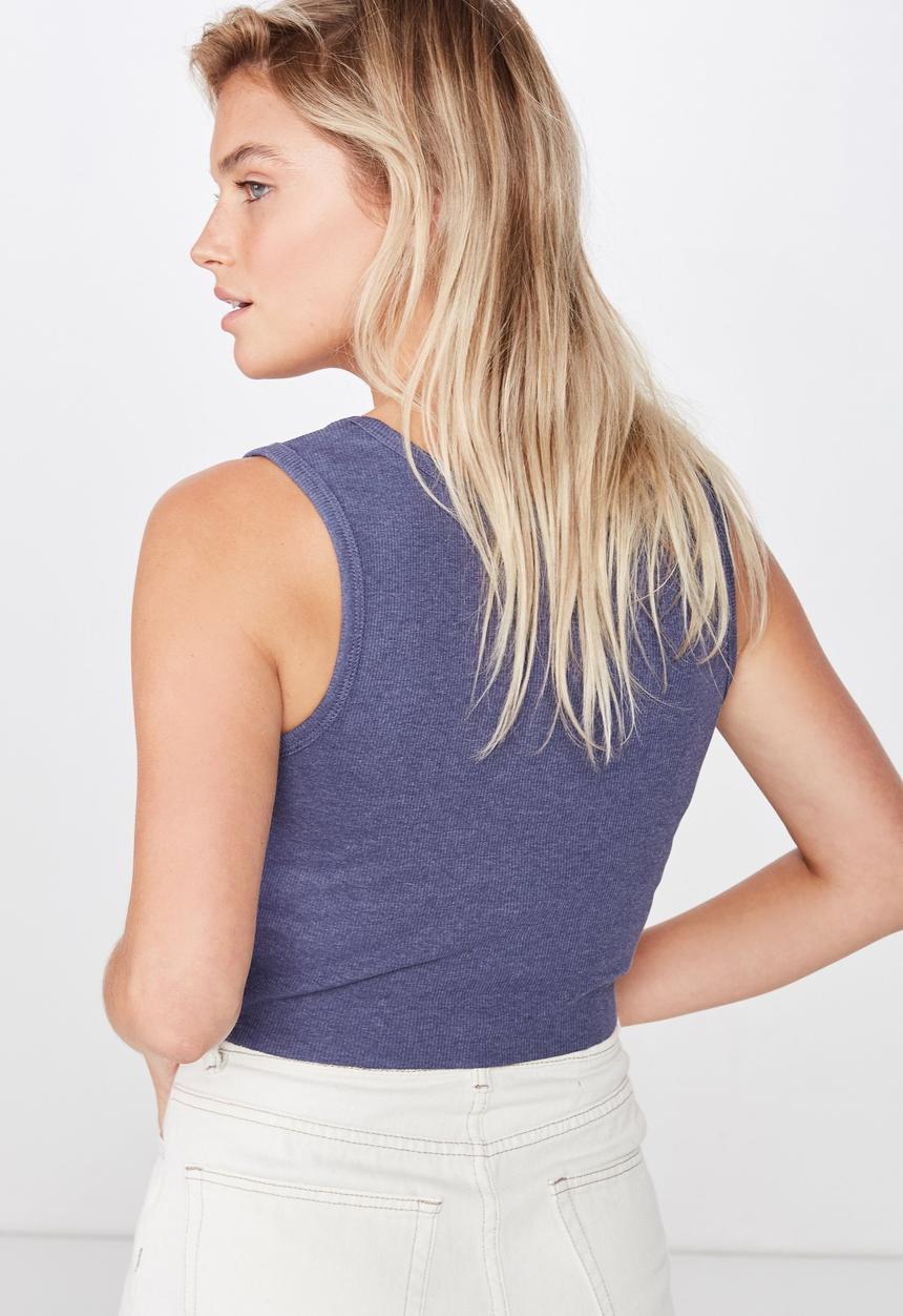 Cotton On - The sister crop tank top - blue 