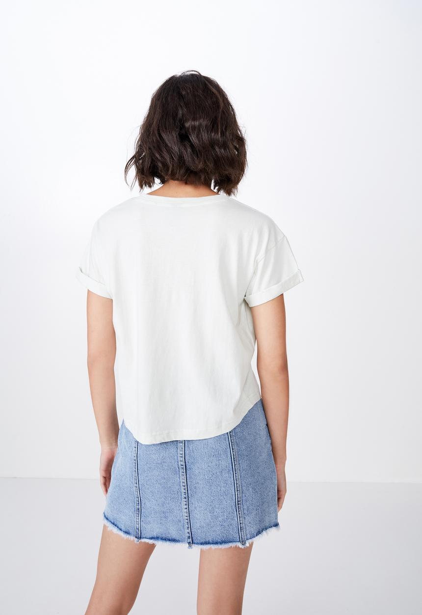 Factorie - Curved hem short sleeve tee - green